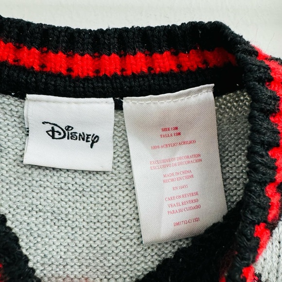 Disney Gray and Red Argyle Sweater Vest Boys Size 12 Month - Picture 3 of 4